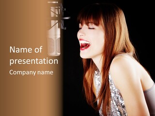 Recording Singer Sexy PowerPoint Template