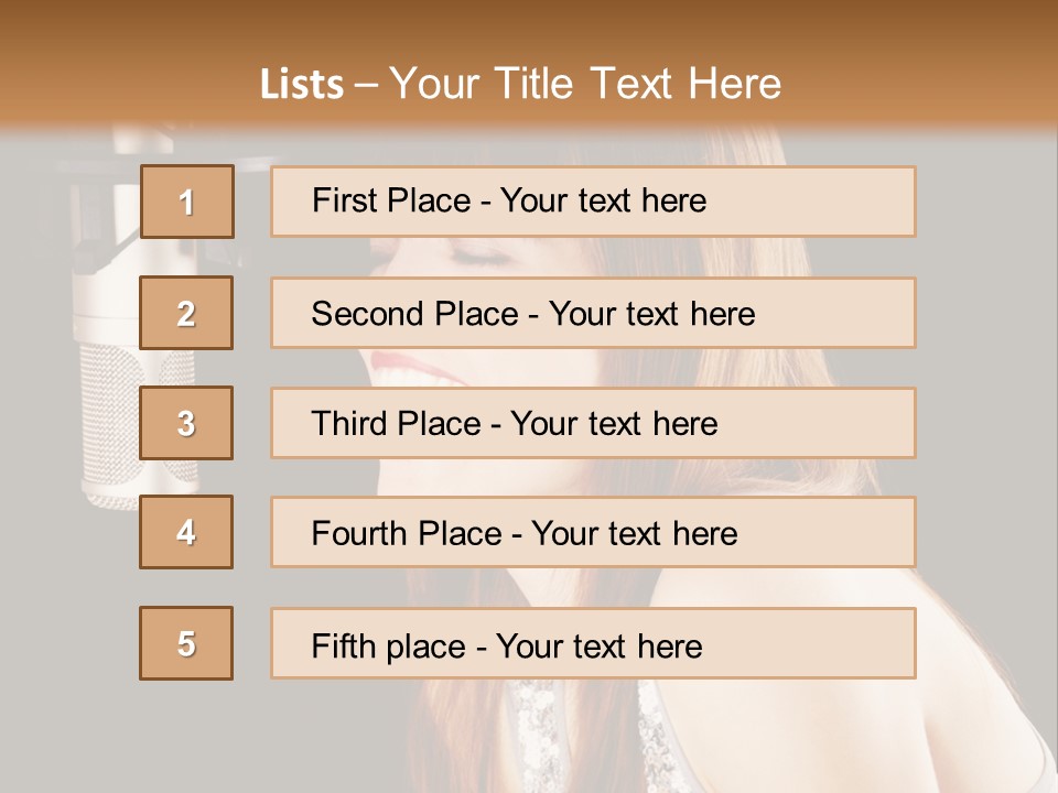 Recording Singer Sexy PowerPoint Template