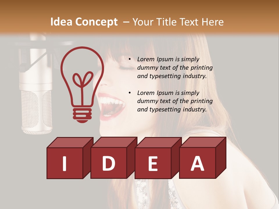 Recording Singer Sexy PowerPoint Template