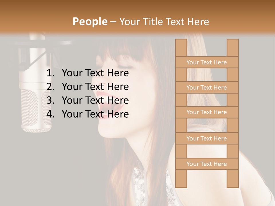 Recording Singer Sexy PowerPoint Template