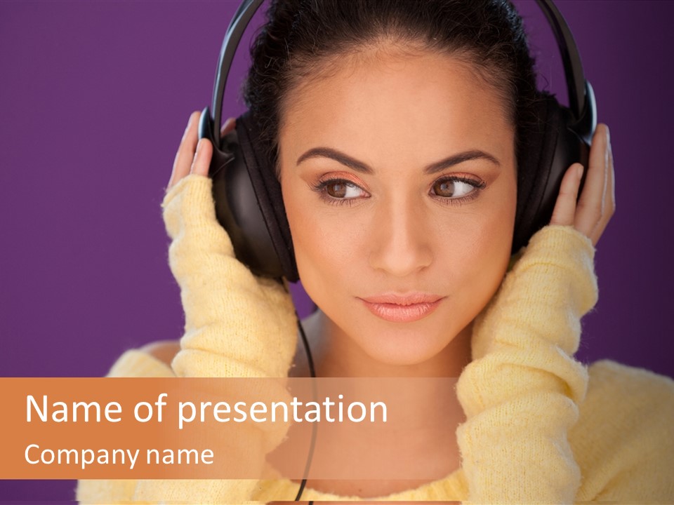 Purple Listen Music PowerPoint Template