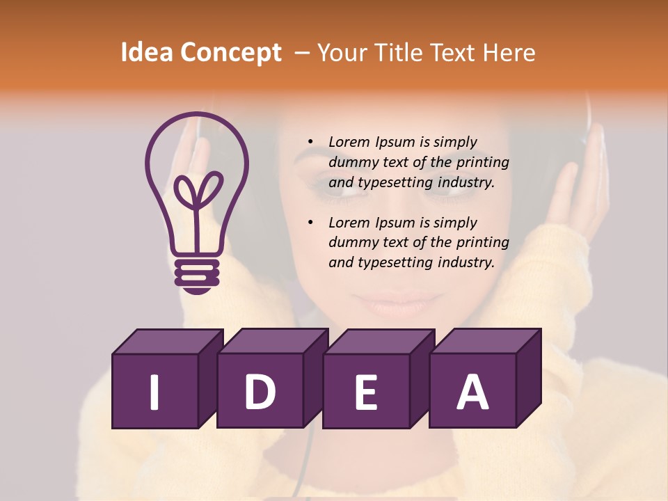 Purple Listen Music PowerPoint Template