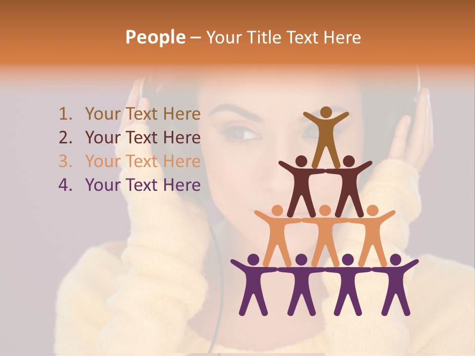 Purple Listen Music PowerPoint Template