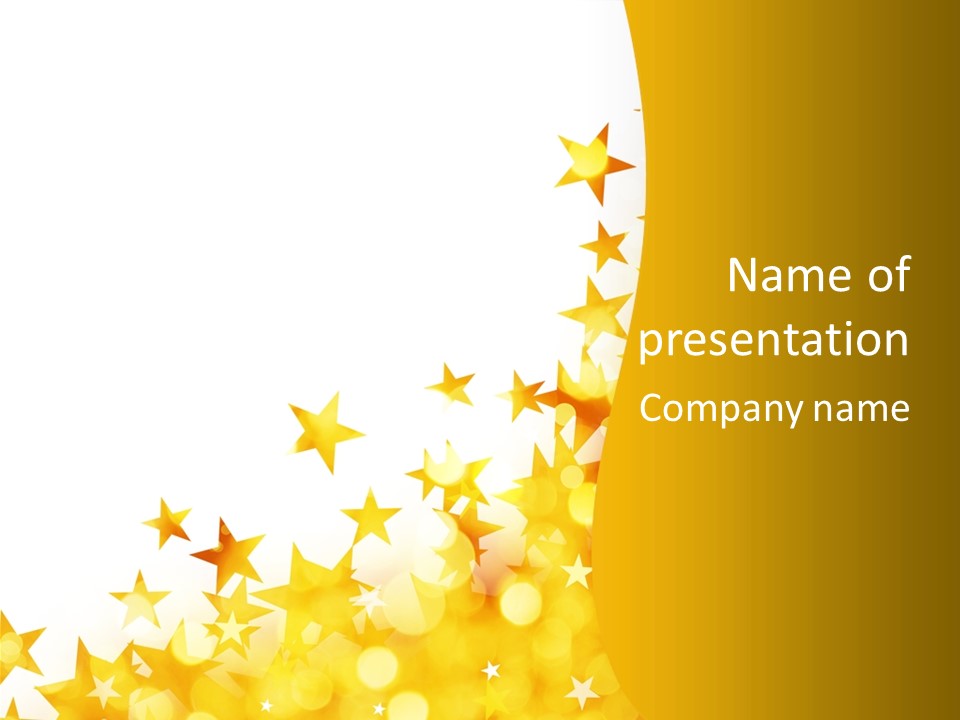 A Yellow And White Background With Stars PowerPoint Template