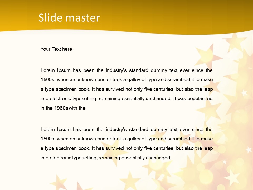 A Yellow And White Background With Stars PowerPoint Template