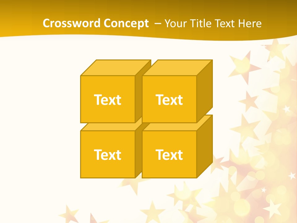A Yellow And White Background With Stars PowerPoint Template