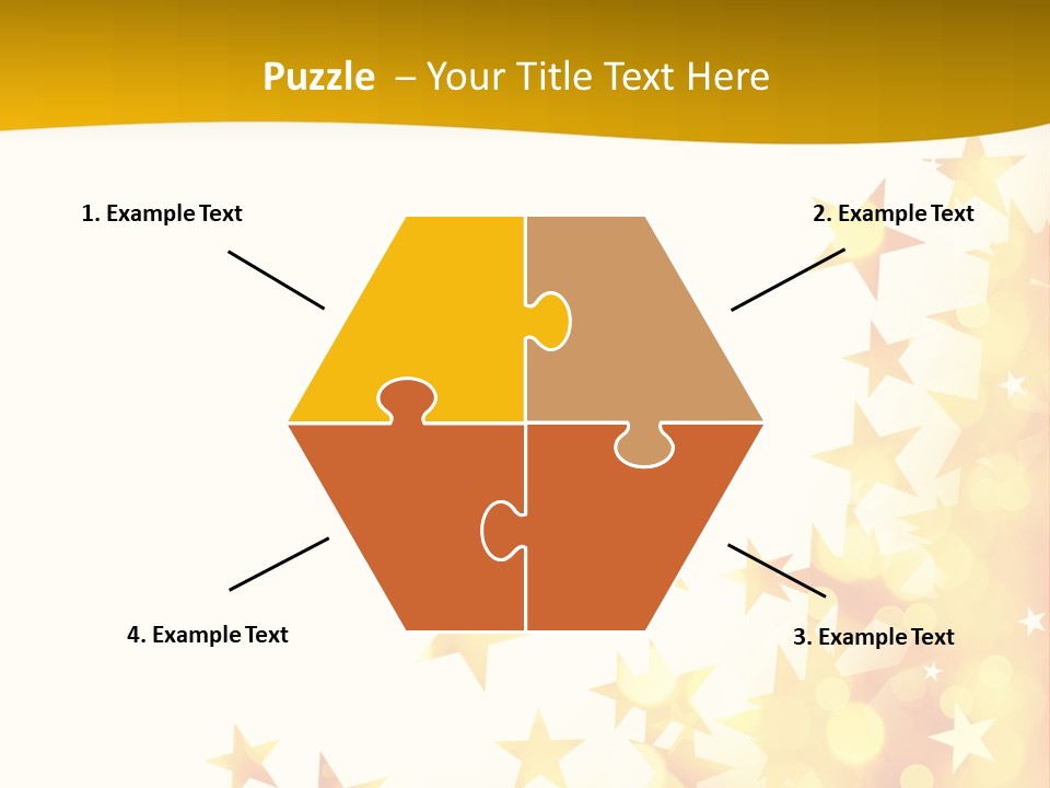 A Yellow And White Background With Stars PowerPoint Template