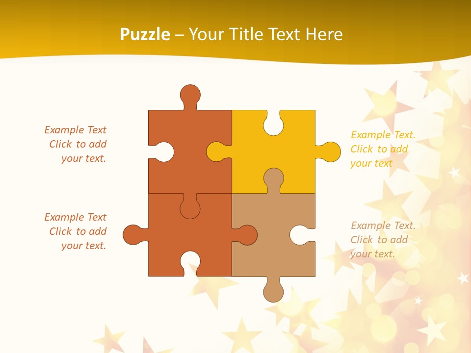 A Yellow And White Background With Stars PowerPoint Template