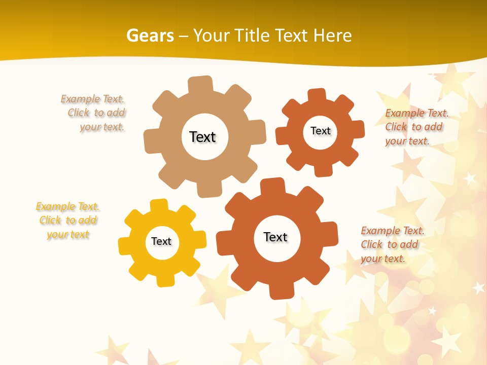 A Yellow And White Background With Stars PowerPoint Template