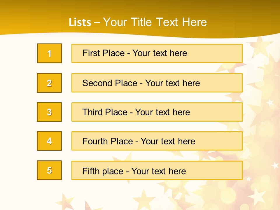 A Yellow And White Background With Stars PowerPoint Template