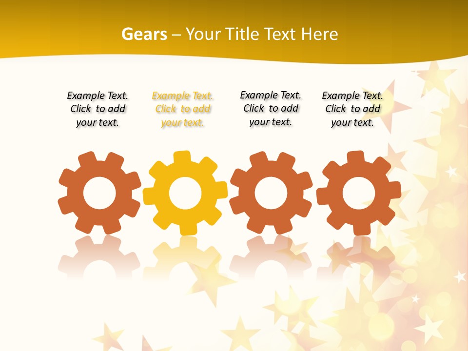 A Yellow And White Background With Stars PowerPoint Template