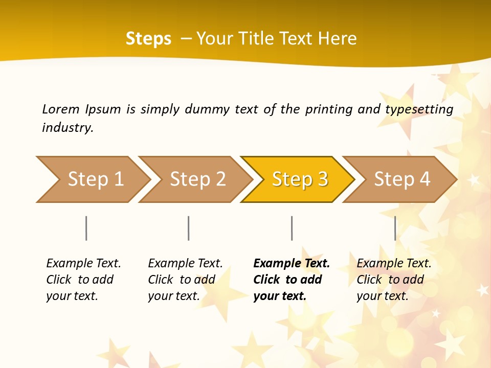 A Yellow And White Background With Stars PowerPoint Template