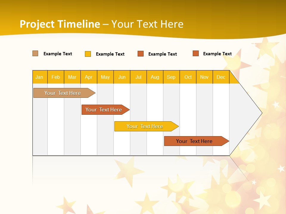 A Yellow And White Background With Stars PowerPoint Template