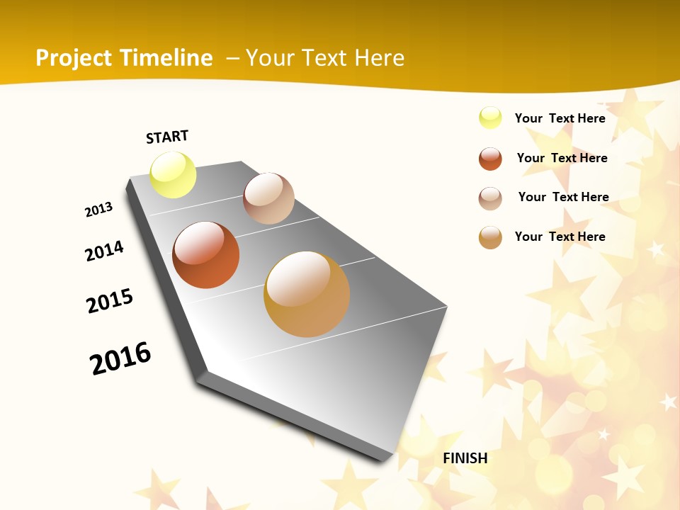 A Yellow And White Background With Stars PowerPoint Template