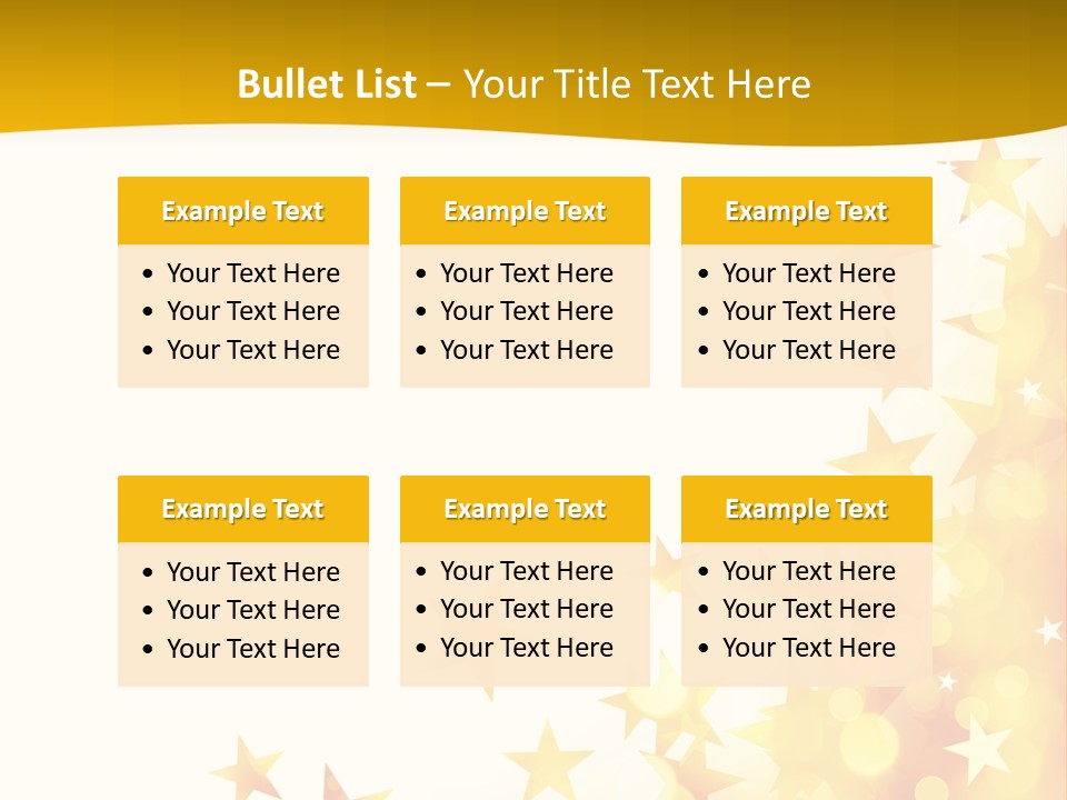 A Yellow And White Background With Stars PowerPoint Template