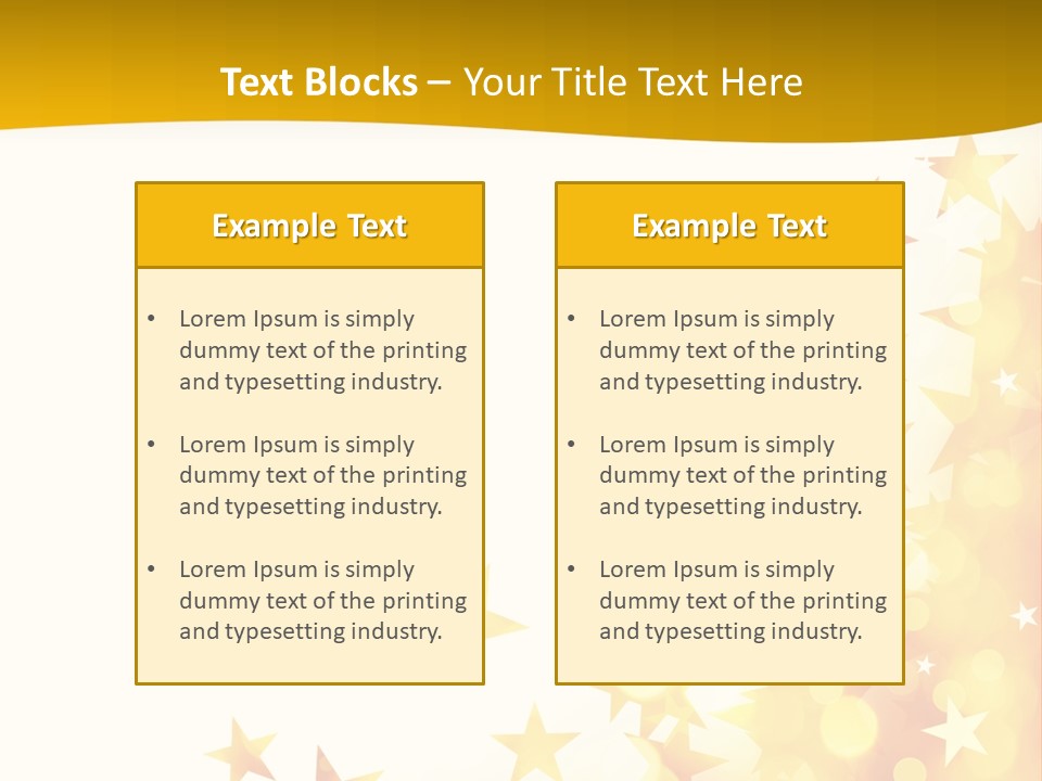 A Yellow And White Background With Stars PowerPoint Template