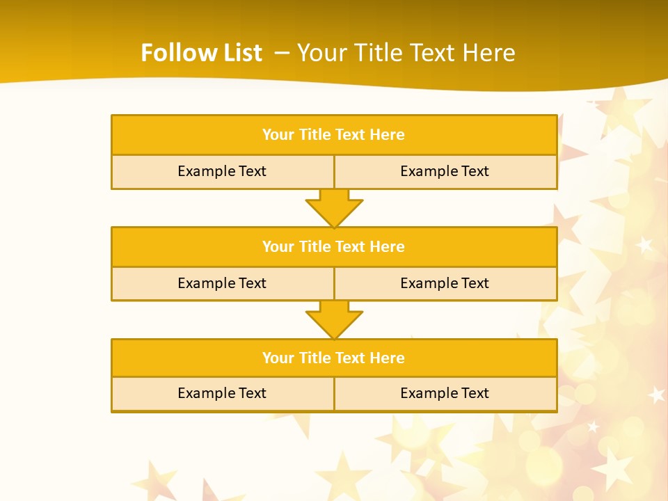 A Yellow And White Background With Stars PowerPoint Template