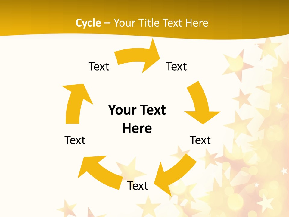 A Yellow And White Background With Stars PowerPoint Template