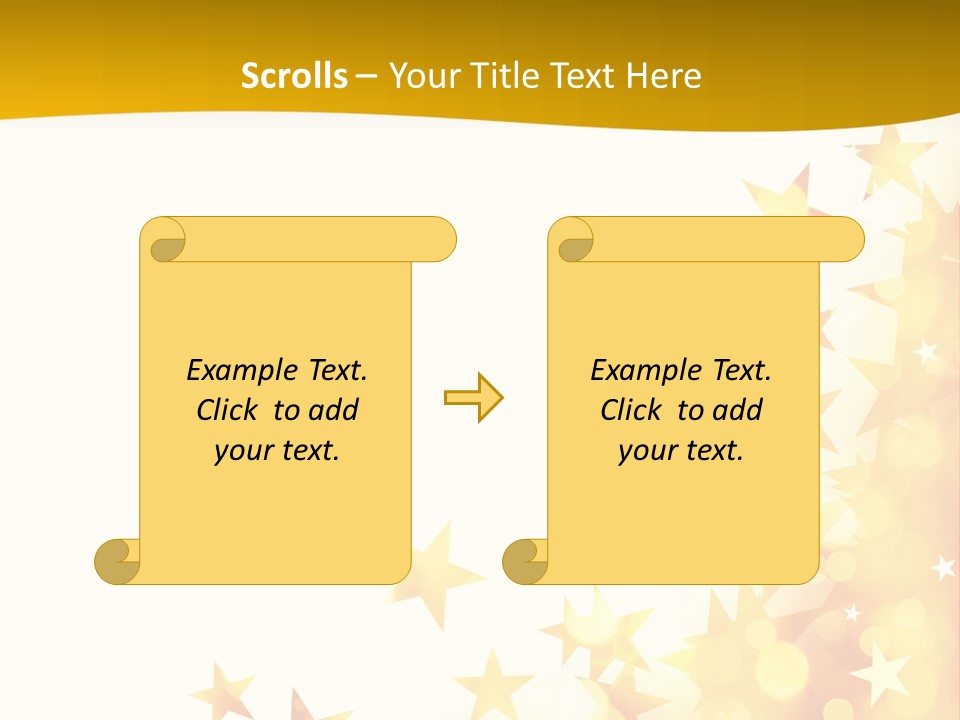 A Yellow And White Background With Stars PowerPoint Template