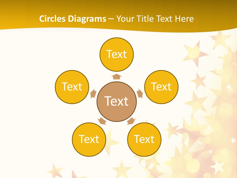 A Yellow And White Background With Stars PowerPoint Template