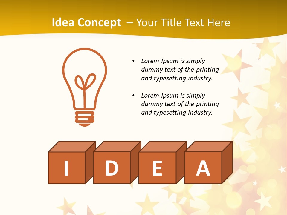 A Yellow And White Background With Stars PowerPoint Template