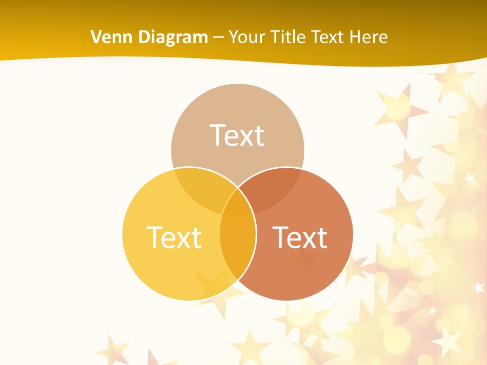 A Yellow And White Background With Stars PowerPoint Template