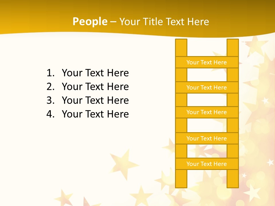 A Yellow And White Background With Stars PowerPoint Template