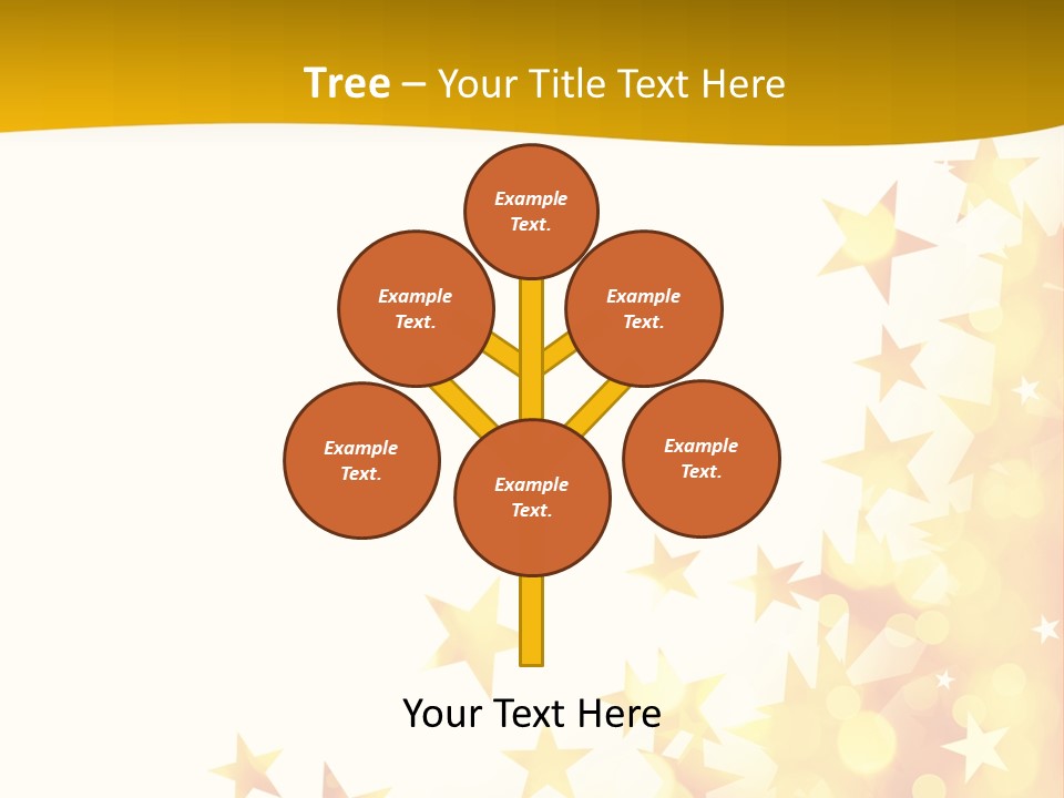 A Yellow And White Background With Stars PowerPoint Template