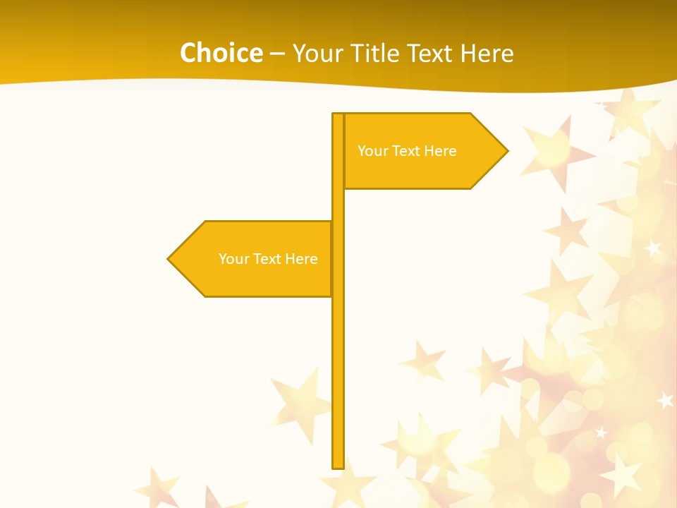 A Yellow And White Background With Stars PowerPoint Template