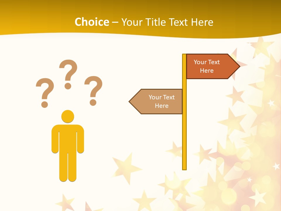 A Yellow And White Background With Stars PowerPoint Template