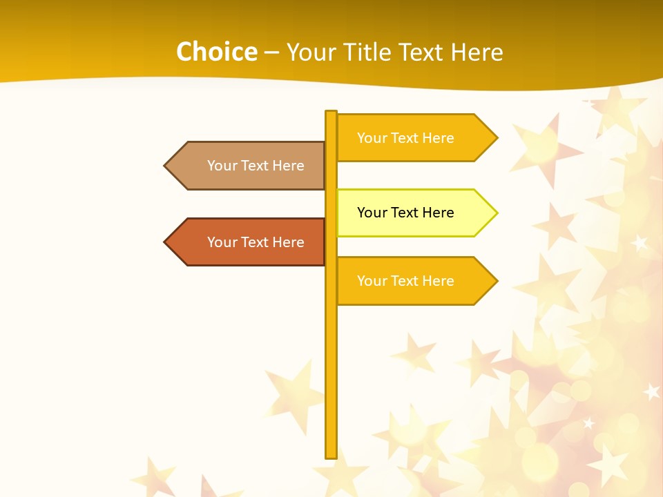 A Yellow And White Background With Stars PowerPoint Template