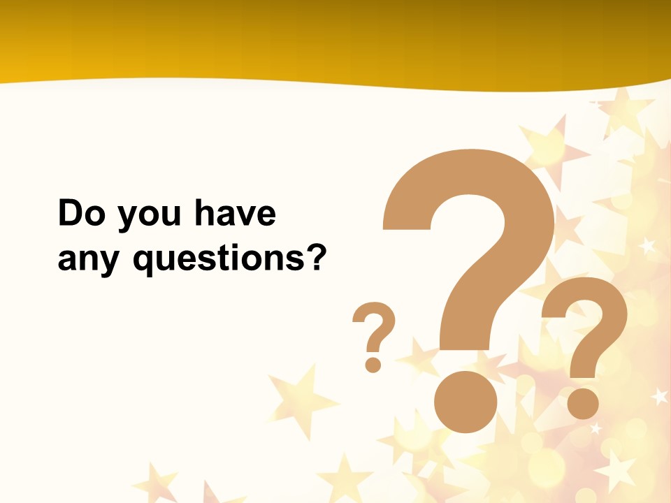 A Yellow And White Background With Stars PowerPoint Template