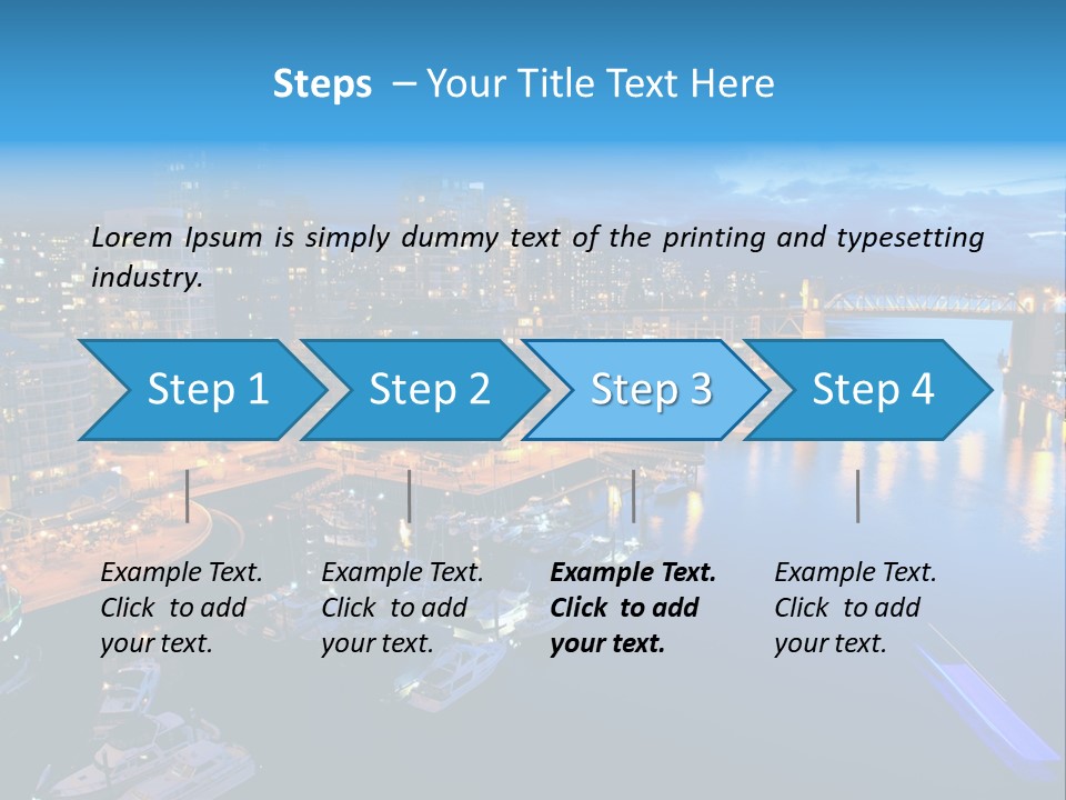 A City At Night With A Bridge Over The Water PowerPoint Template