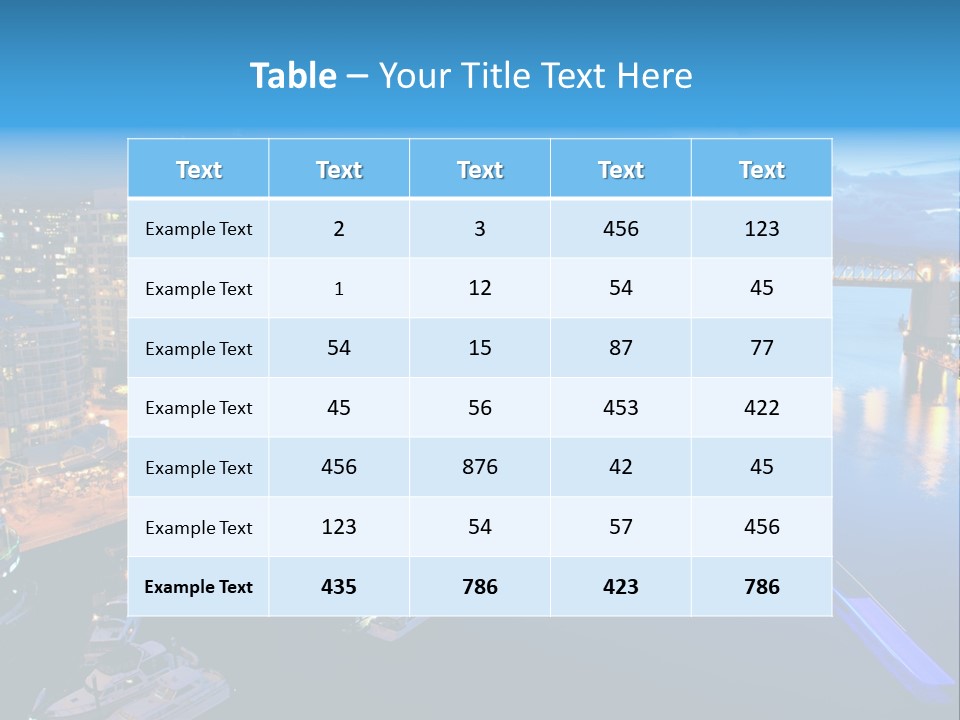 A City At Night With A Bridge Over The Water PowerPoint Template