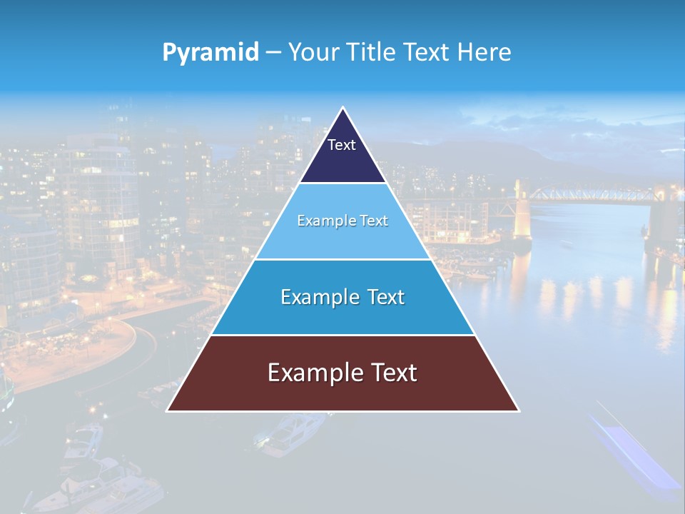 A City At Night With A Bridge Over The Water PowerPoint Template