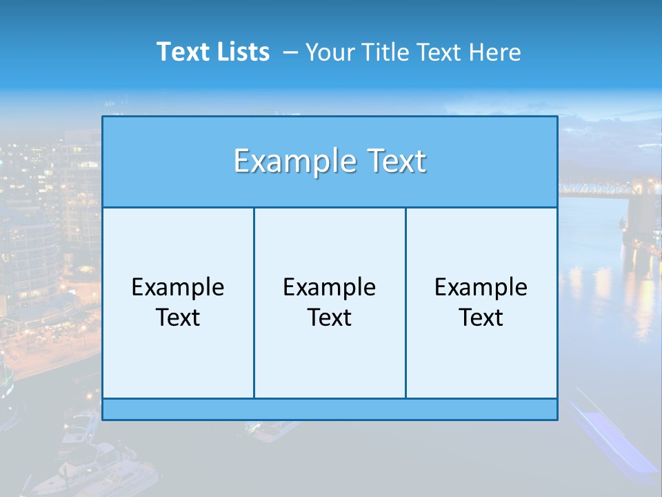 A City At Night With A Bridge Over The Water PowerPoint Template