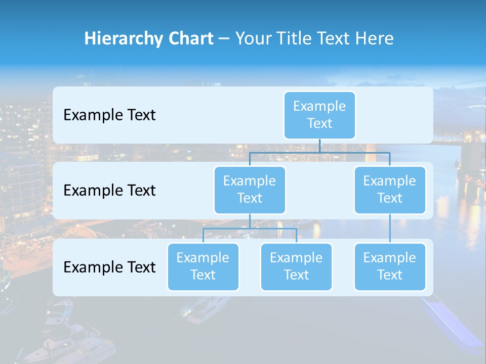 A City At Night With A Bridge Over The Water PowerPoint Template