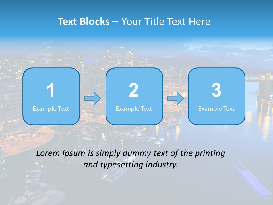 A City At Night With A Bridge Over The Water PowerPoint Template