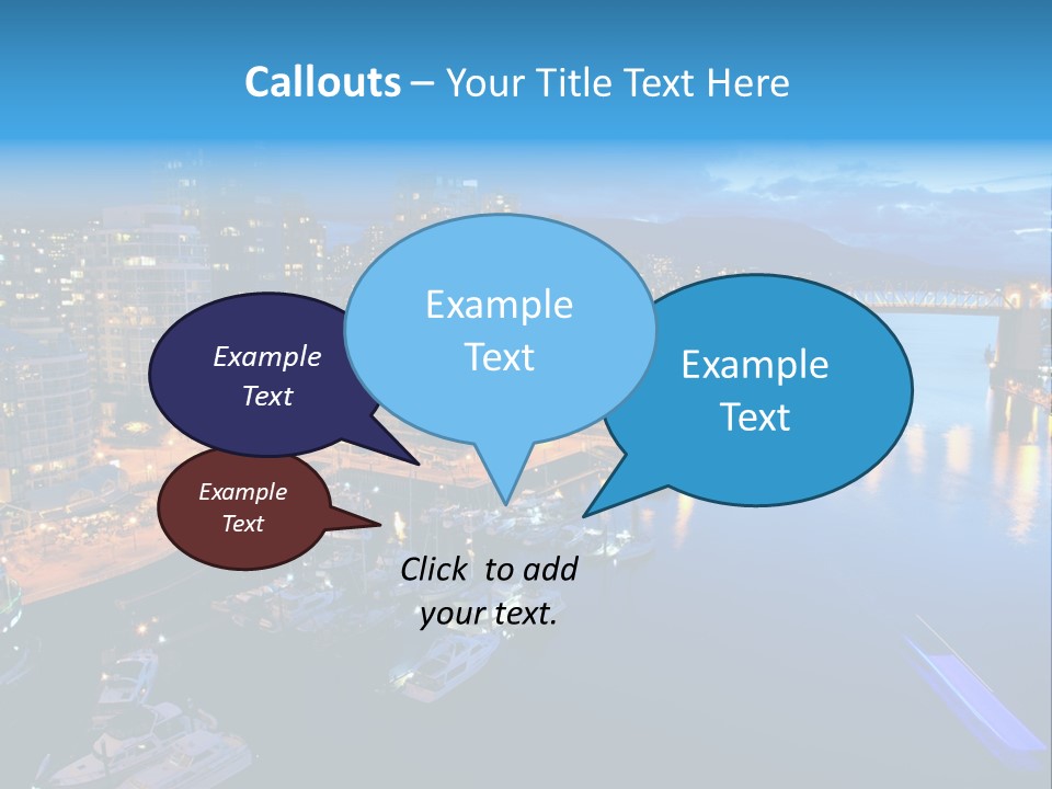 A City At Night With A Bridge Over The Water PowerPoint Template