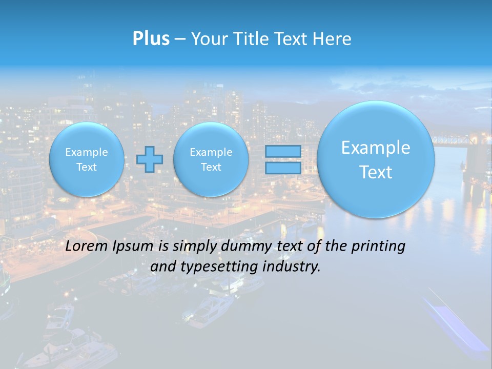 A City At Night With A Bridge Over The Water PowerPoint Template