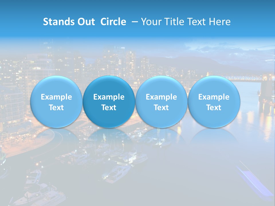 A City At Night With A Bridge Over The Water PowerPoint Template