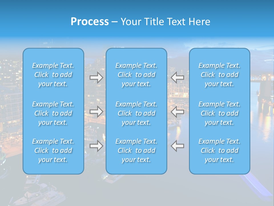 A City At Night With A Bridge Over The Water PowerPoint Template