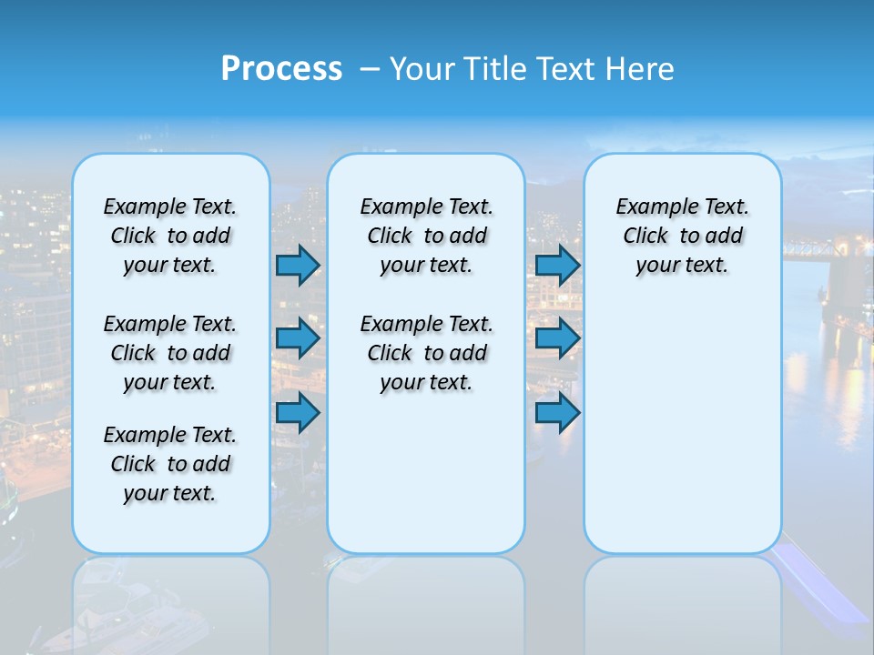 A City At Night With A Bridge Over The Water PowerPoint Template