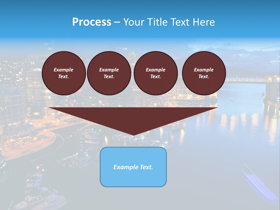 A City At Night With A Bridge Over The Water PowerPoint Template