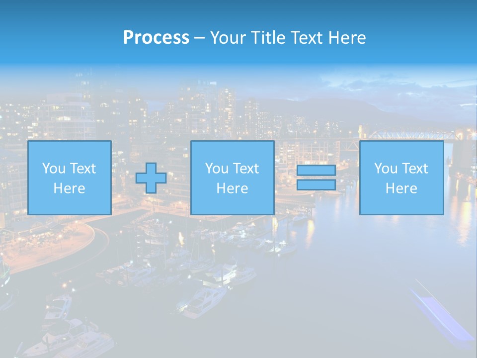 A City At Night With A Bridge Over The Water PowerPoint Template