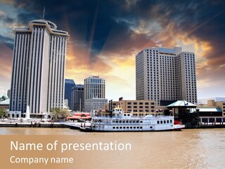 Mississippi Landscape Ship PowerPoint Template