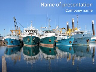 Beautiful Black Ship PowerPoint Template