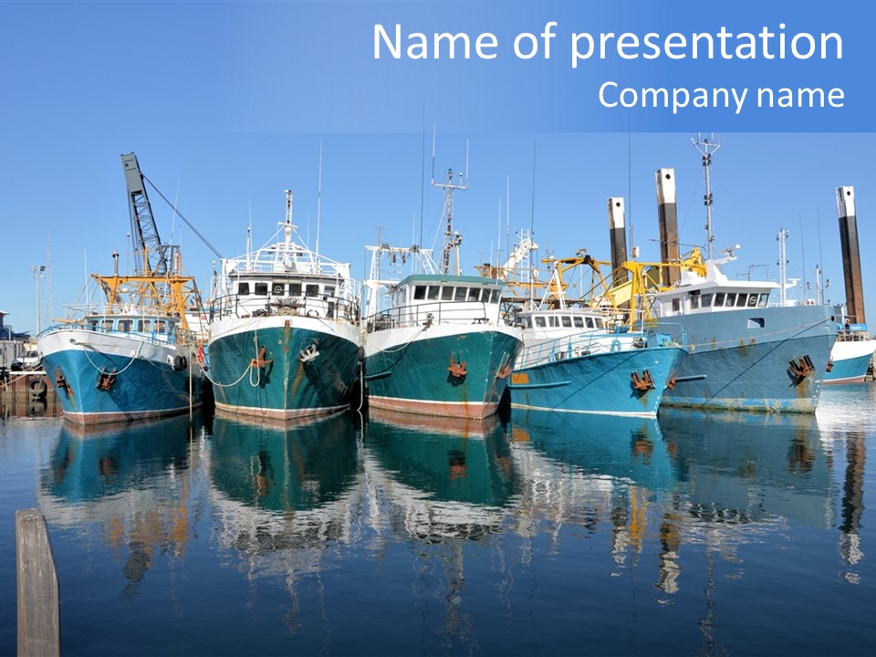 Beautiful Black Ship PowerPoint Template