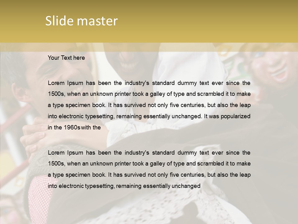 Man In Love At The Hands Of Your Favorite Bear PowerPoint Template