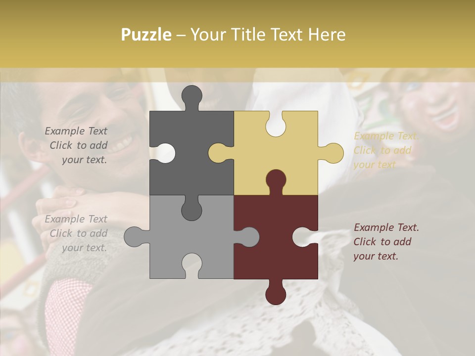 Man In Love At The Hands Of Your Favorite Bear PowerPoint Template